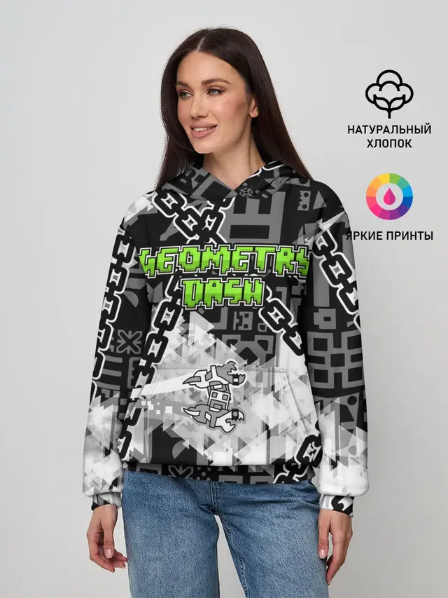 Женское худи с принтом «Geometry Dash»