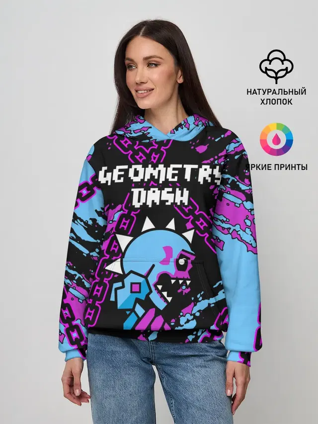 Женское худи с принтом «Geometry Dash»