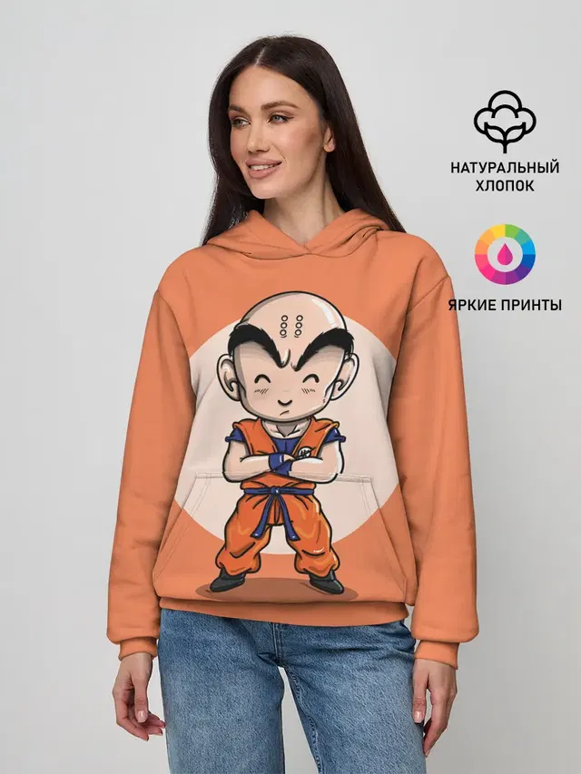 Женское худи с принтом «Dragon ball — Куририн»