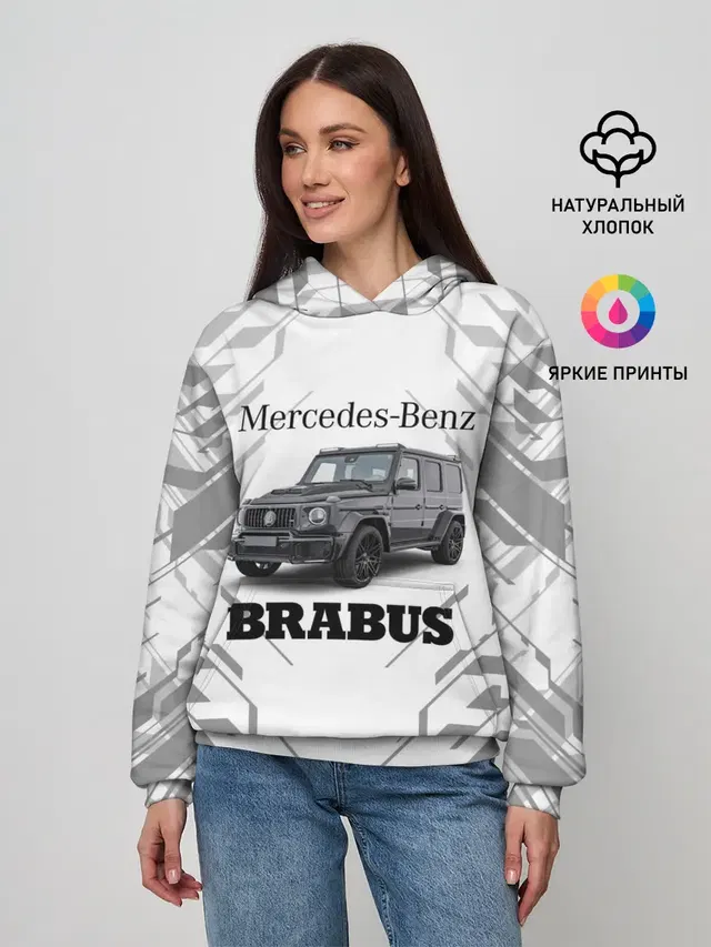 Женское худи с принтом «Merсedes — MERCEDES | BRABUS»
