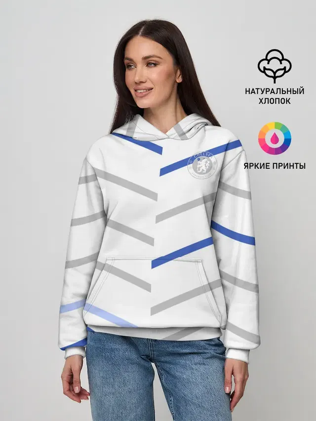 Женское худи с принтом «Челси — FC Chelsea — Fresh Top»