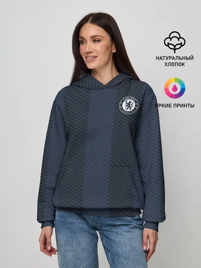 Женское худи с принтом «Челси — FC Chelsea — Fresh»