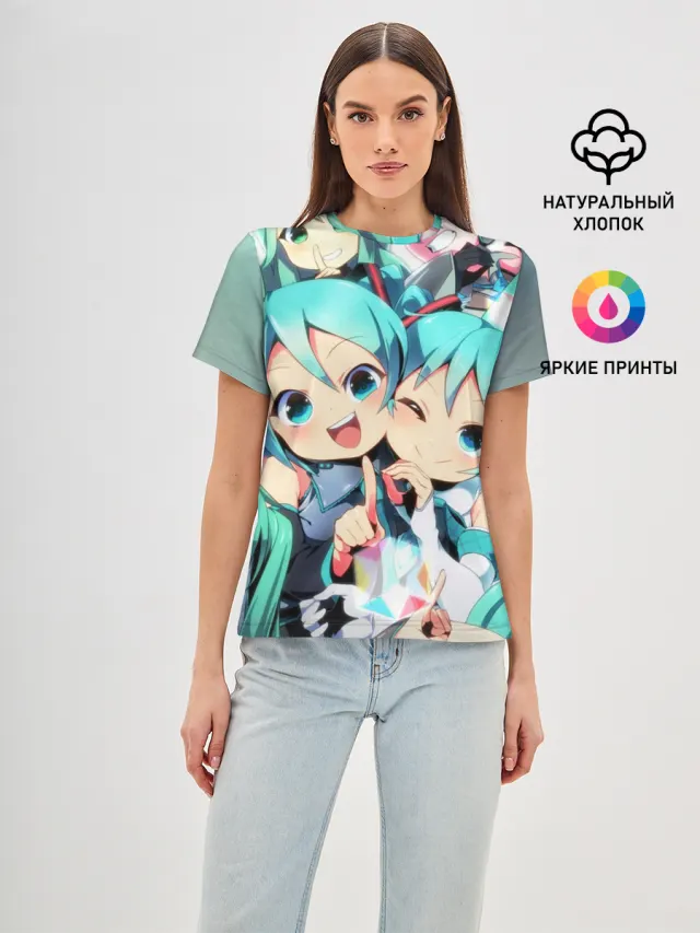 Женская базовая футболка с принтом «Vocaloid»