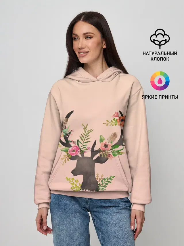олень рога цветы