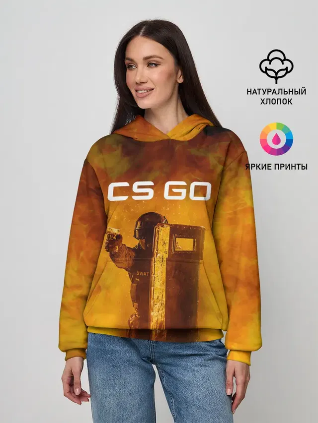 Женское худи с принтом «Counter-Strike — CS GO SWAT»