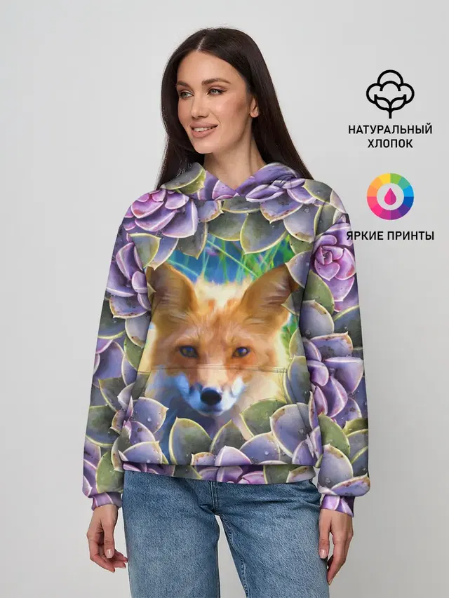 Лиса среди цветов