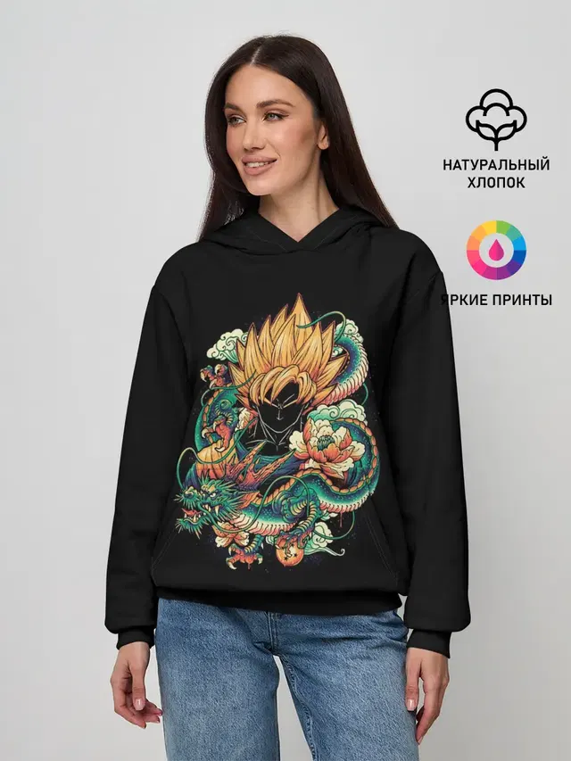 Женское худи с принтом «Dragon Ball. Retro Style»