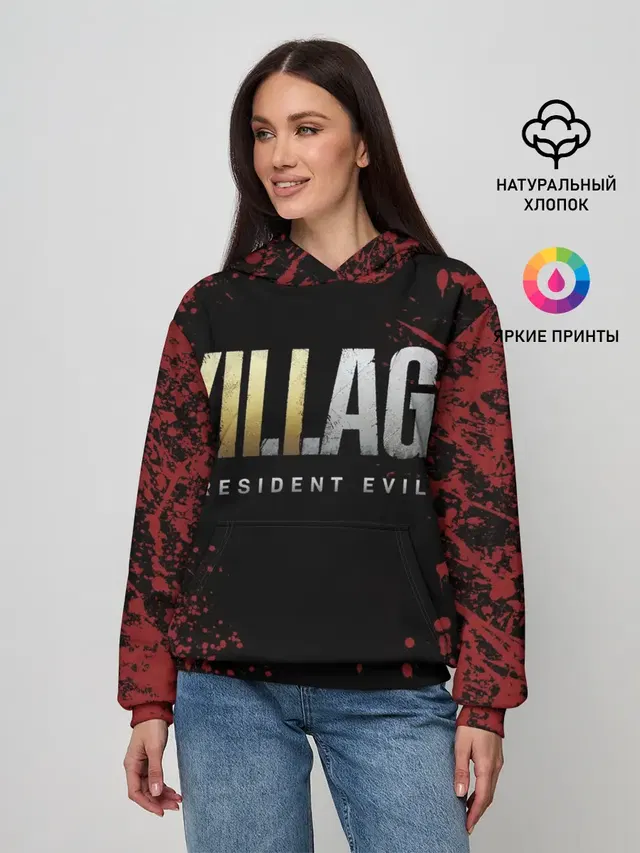Женское худи с принтом «Resident Evil Village логотип»