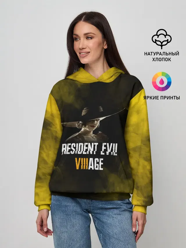 Женское худи с принтом «Lady Dimitrescu — RESIDENT EVIL VILLAGE»