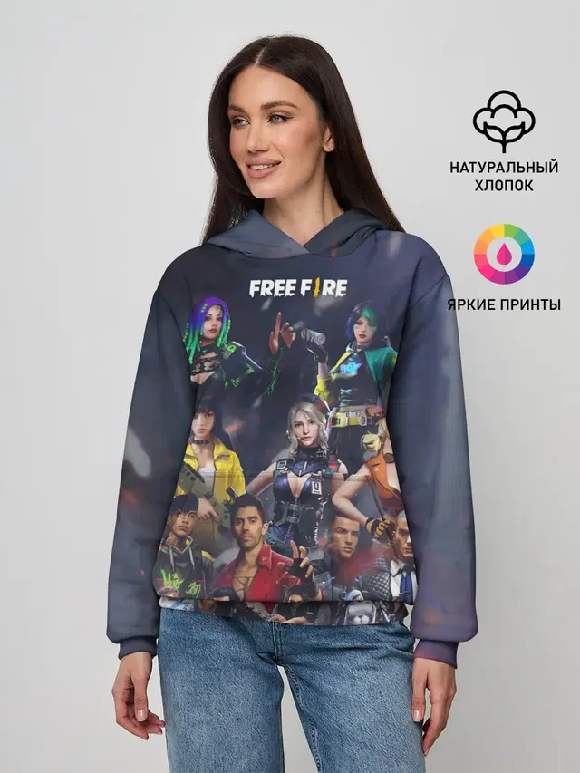 Женское худи с принтом «Game characters — Free fire»