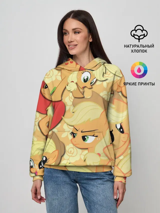 Женское худи с принтом «My Little Pony — Applejack pattern»