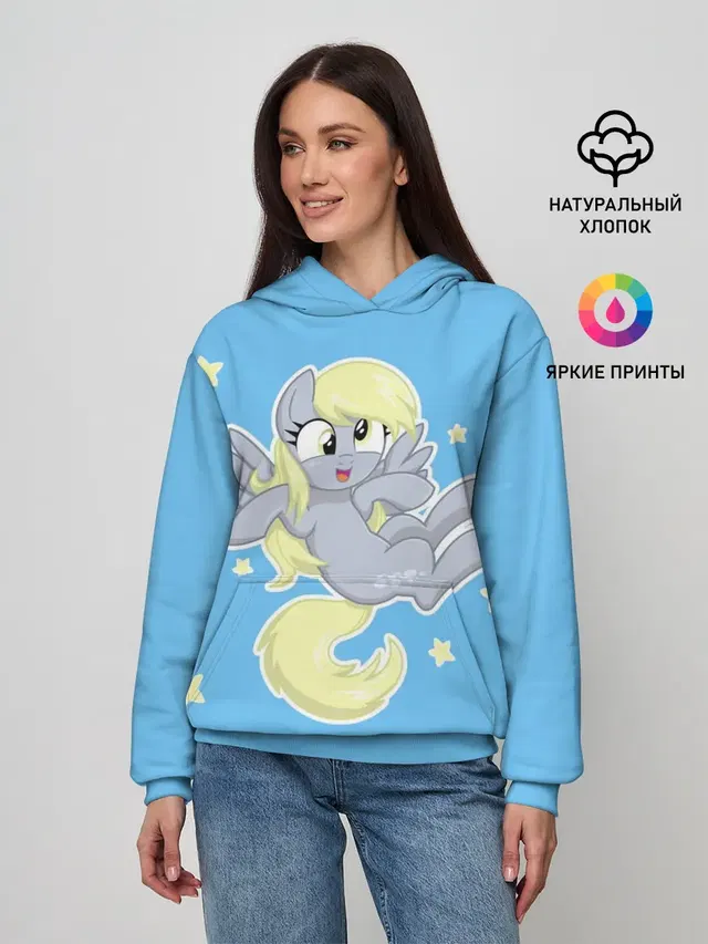 Женское худи с принтом «My Little Pony — Пони в звёздном небе»