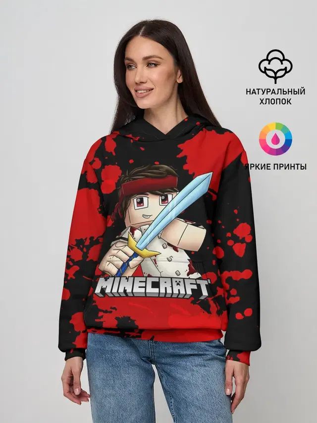 Стив с мечом Minecraft