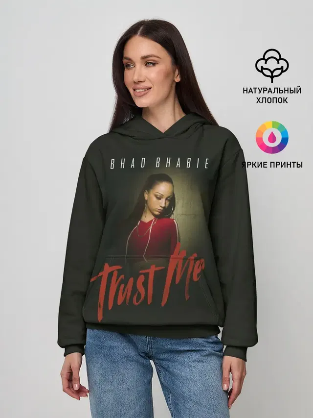 Женское худи с принтом «Bhad Bhabie — Bhad Bhabie Trust me»