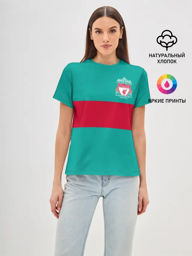 Женская базовая футболка с принтом «FC Liverpool»