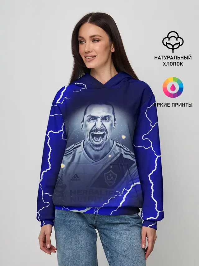 Женское худи с принтом «Златан Ибрагимович ZLATAN»