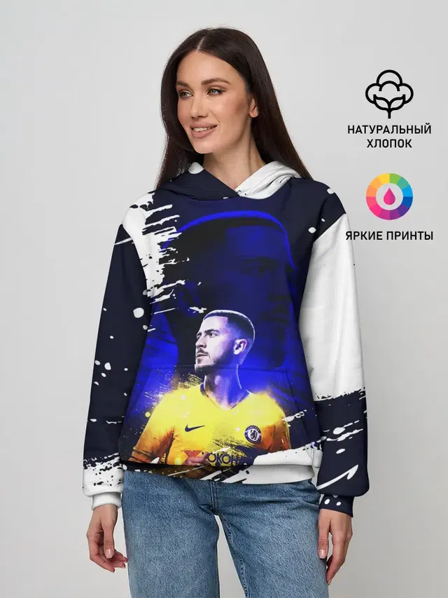 Женское худи с принтом «Эден Азар — EDEN HAZARD»