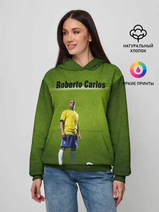 Женское худи с принтом «Роберто Карлос — Roberto Carlos $$$»