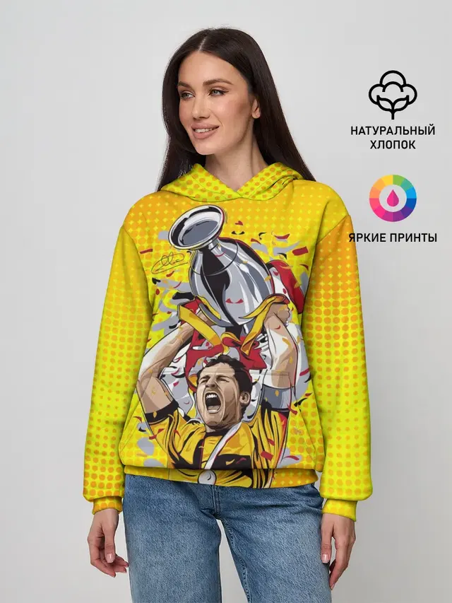 Женское худи с принтом «Реал Мадрид — Iker Casillas»
