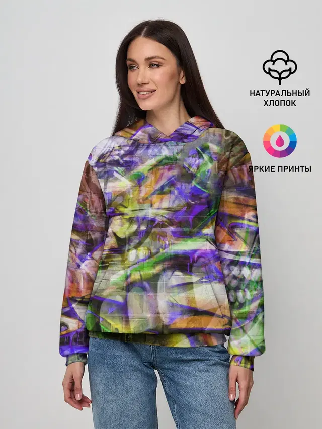 Женское худи с принтом «Узоры — Graffiti Art»