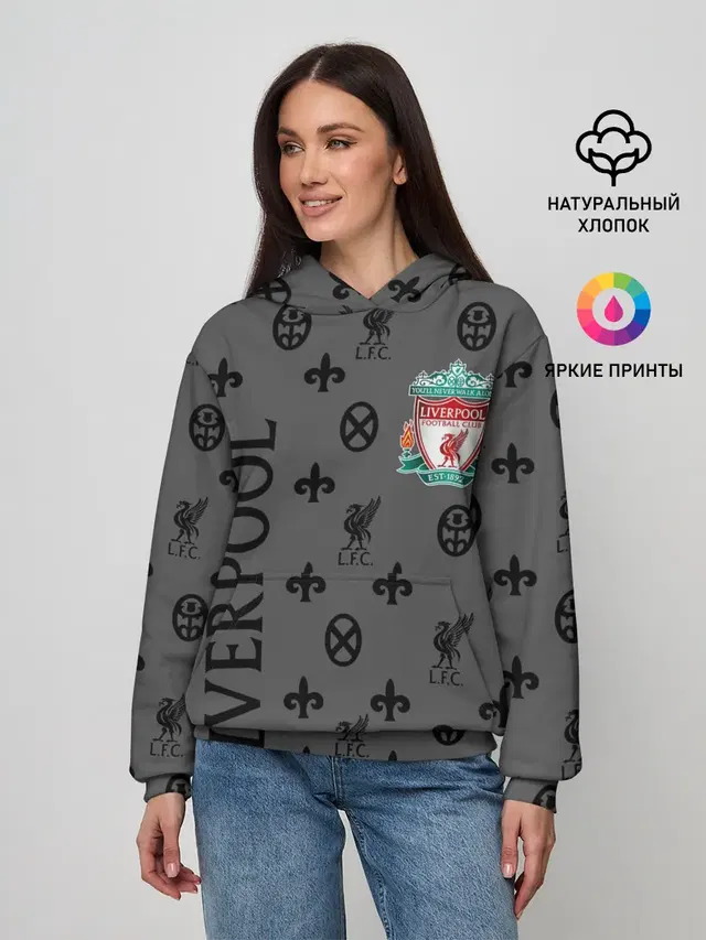 Женское худи с принтом «Liverpool Ливерпуль LV — LV»