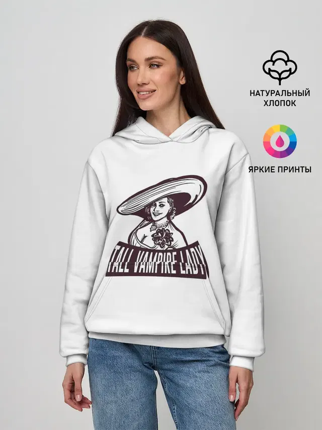 Женское худи с принтом «Tall Vampire Lady»