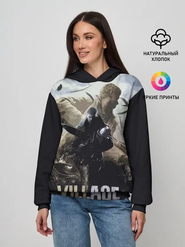 Женское худи с принтом «Biohazard — Resident Evil: Village»