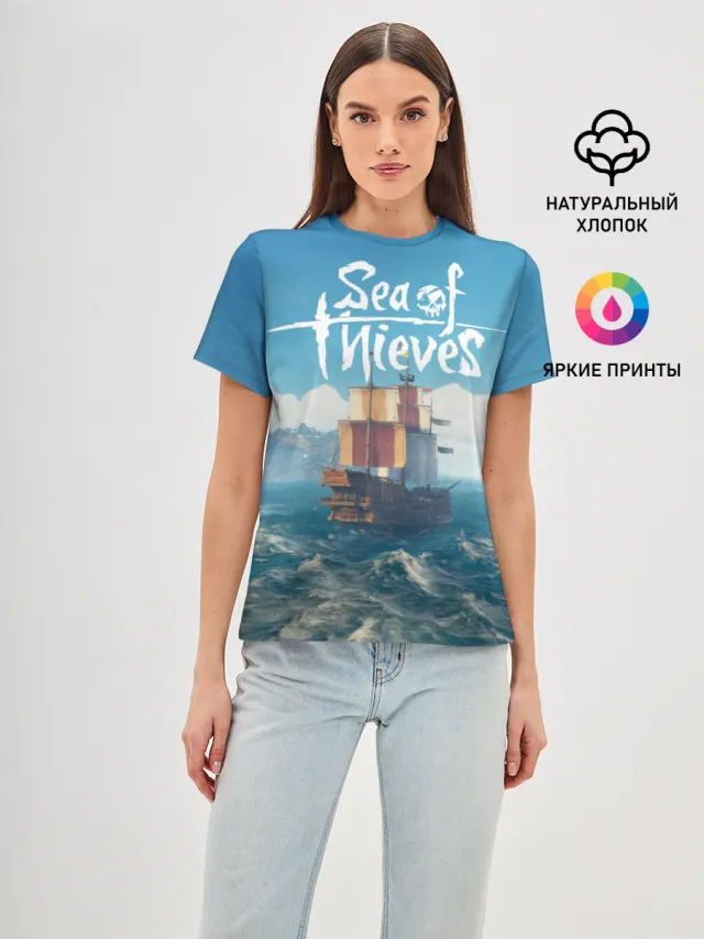 Женская базовая футболка с принтом «Sea of Thieves»