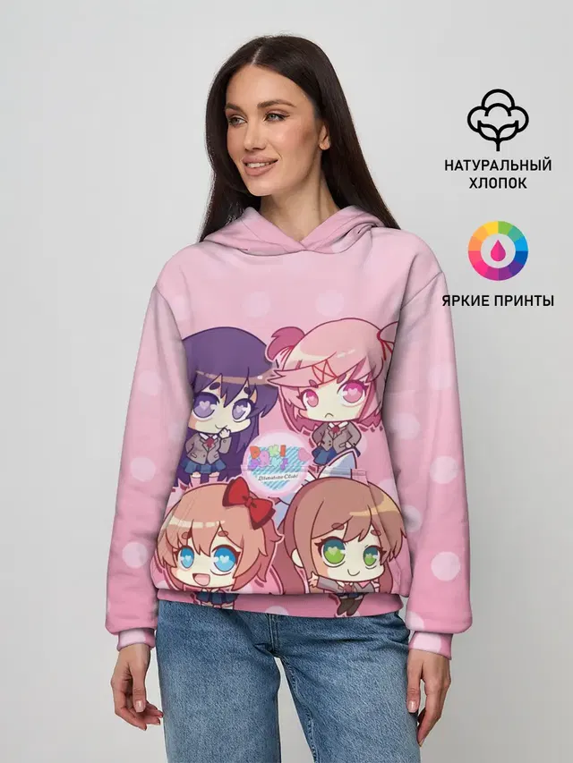 Женское худи с принтом «Doki Doki Literature Club»