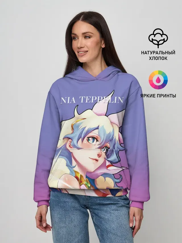 Женское худи с принтом «Nia Gurren Lagann»