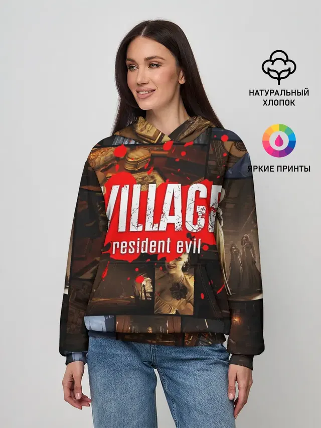 Женское худи с принтом «Castle Dimitrescu — RESIDENT EVIL 8 VILLAGE»