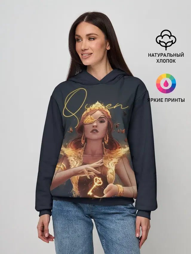 Женское худи с принтом «Разное — Queen»