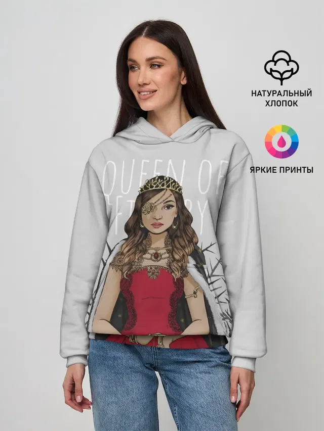 Женское худи с принтом «Разное — Queen of Fillory»