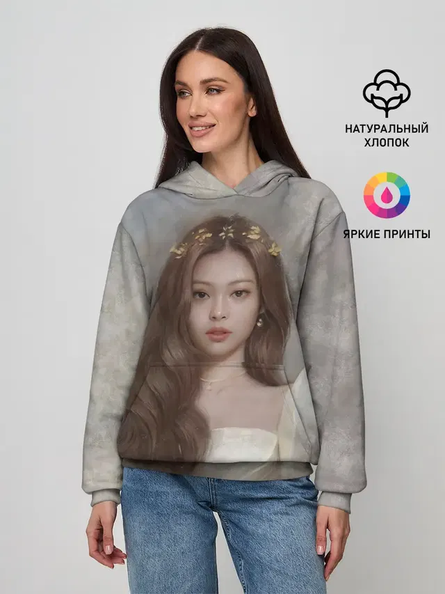 Женское худи с принтом «BlackPink — Дженни маслом»