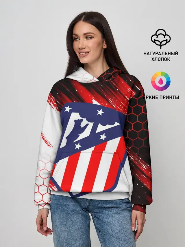 Женское худи с принтом «ATLETICO DE MADRID»