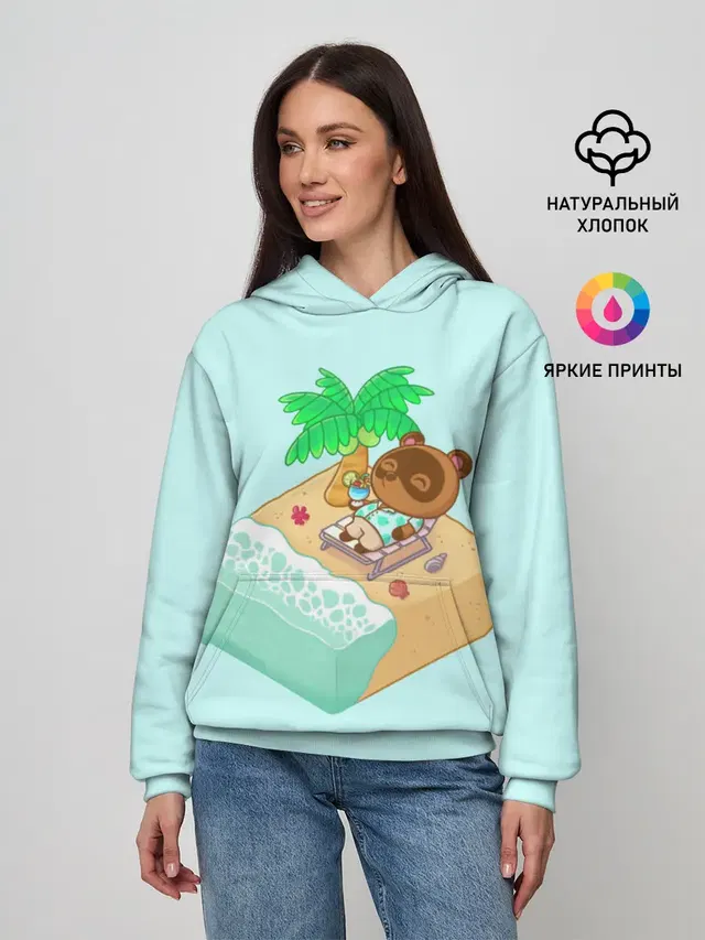 Женское худи с принтом «Beach Crossing»