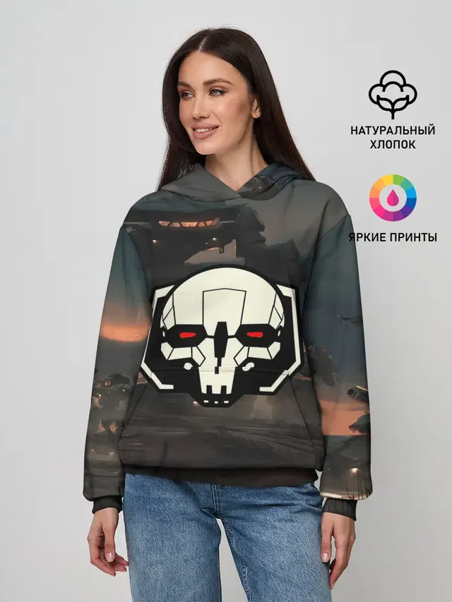 Женское худи с принтом «BattleTech — Боевоймех»