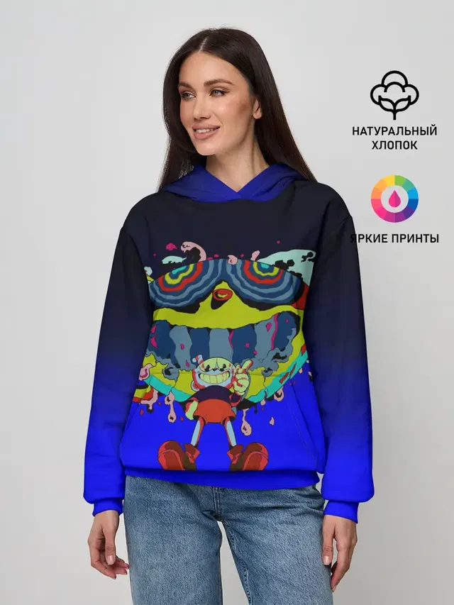 Женское худи с принтом «Acid Cuphead»