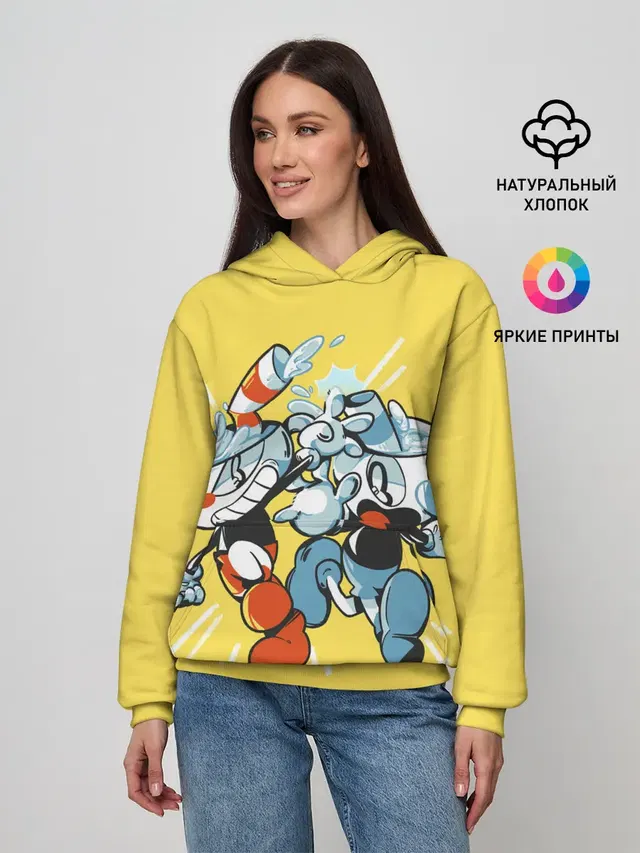 Женское худи с принтом «Cuphead bros»