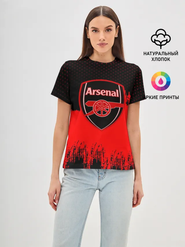 Женская базовая футболка с принтом «FC Arsenal Original uniform»