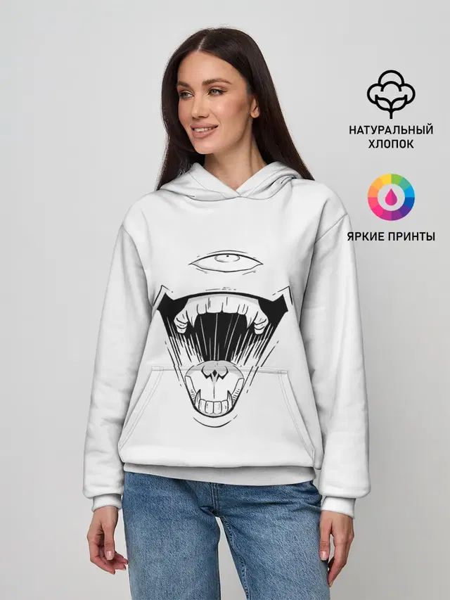 Женское худи с принтом «Магическая битва — Sukunas Laugh»