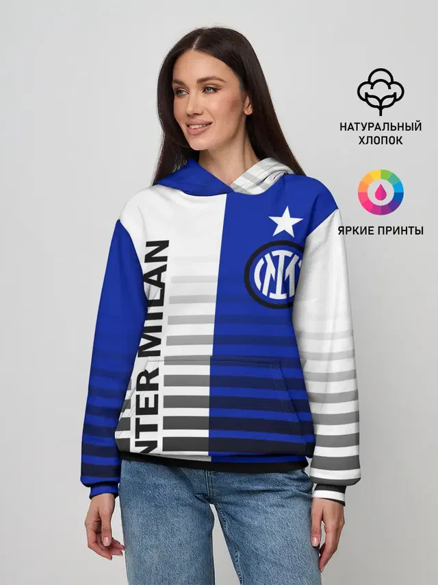 Женское худи с принтом «Inter Milan crest — INTER MILAN»