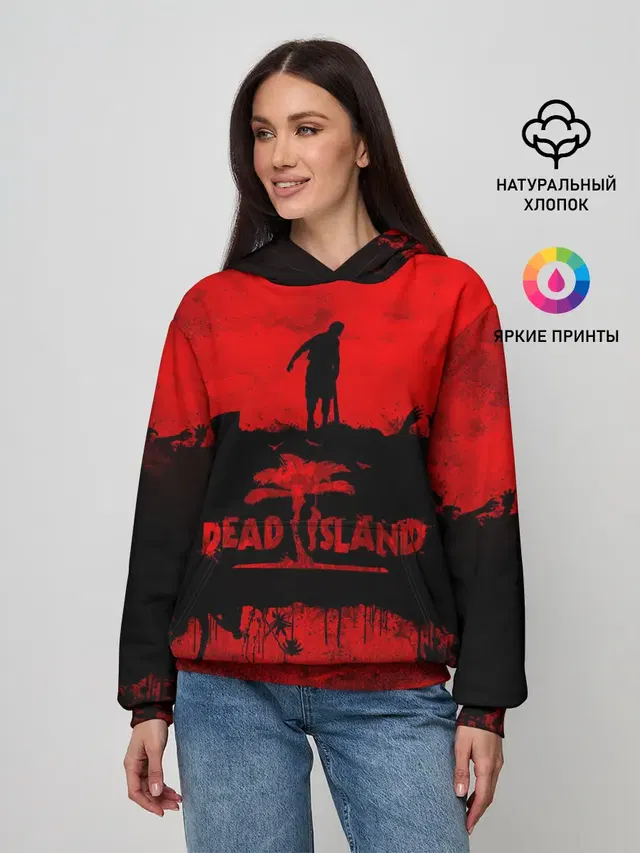 Женское худи с принтом «Dead island — Island of blood»