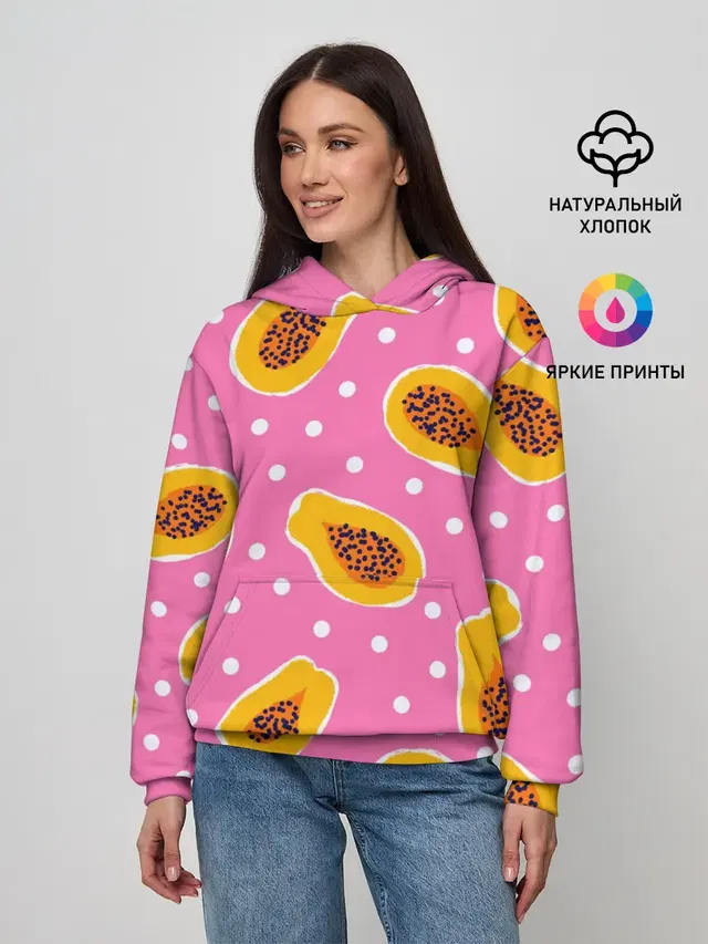 Папайя на розовом