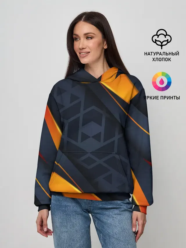 Женское худи с принтом «Black Orange»