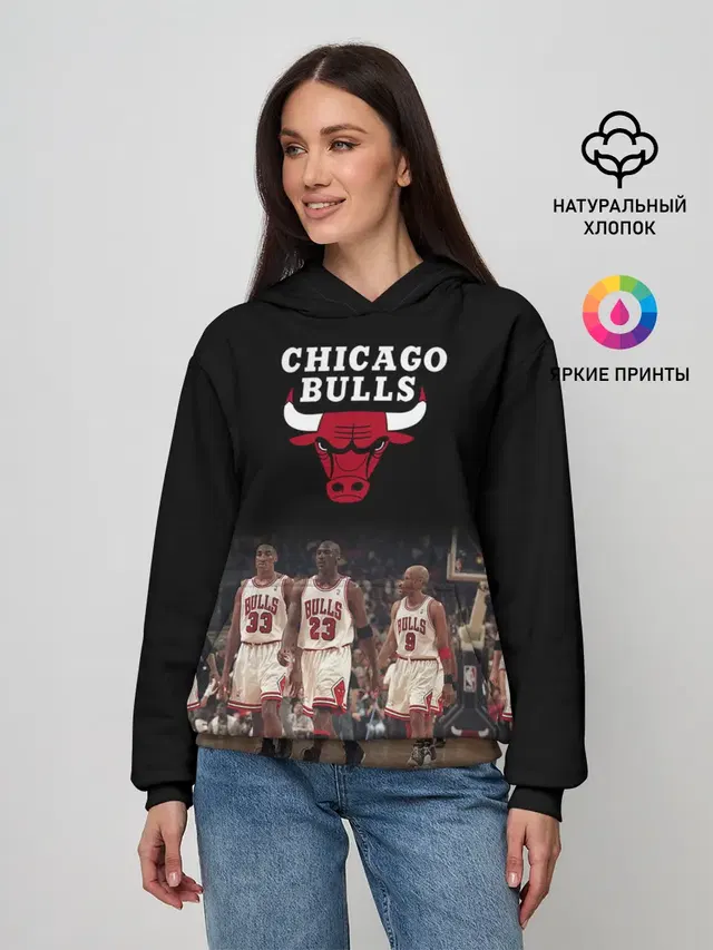 Женское худи с принтом «НБА — CHICAGO BULLS [3]»
