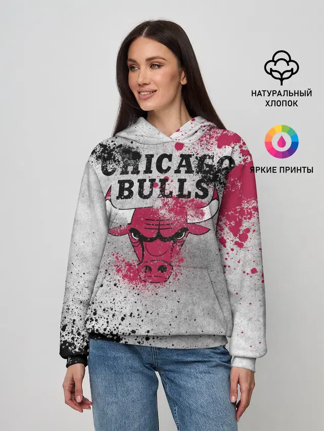 Женское худи с принтом «НБА — CHICAGO BULLS [8]»