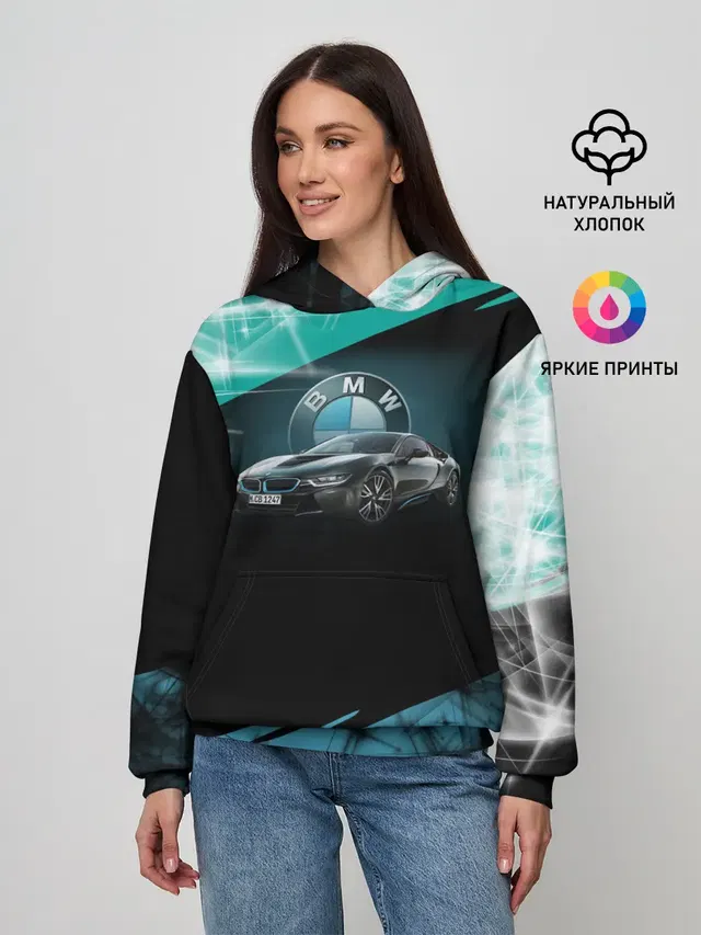 Женское худи с принтом «BMW»