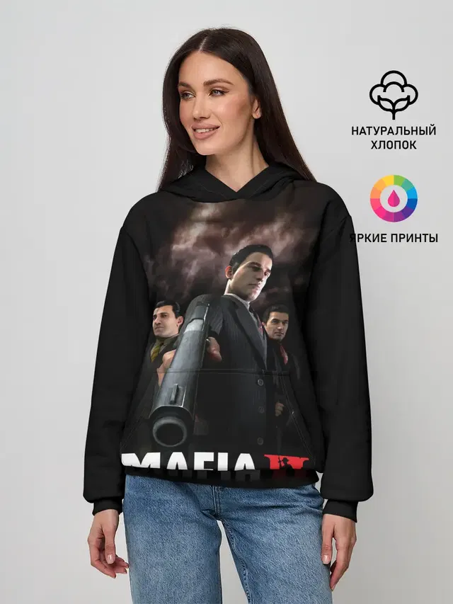 Женское худи с принтом «Mafia — Мафиозное братство»
