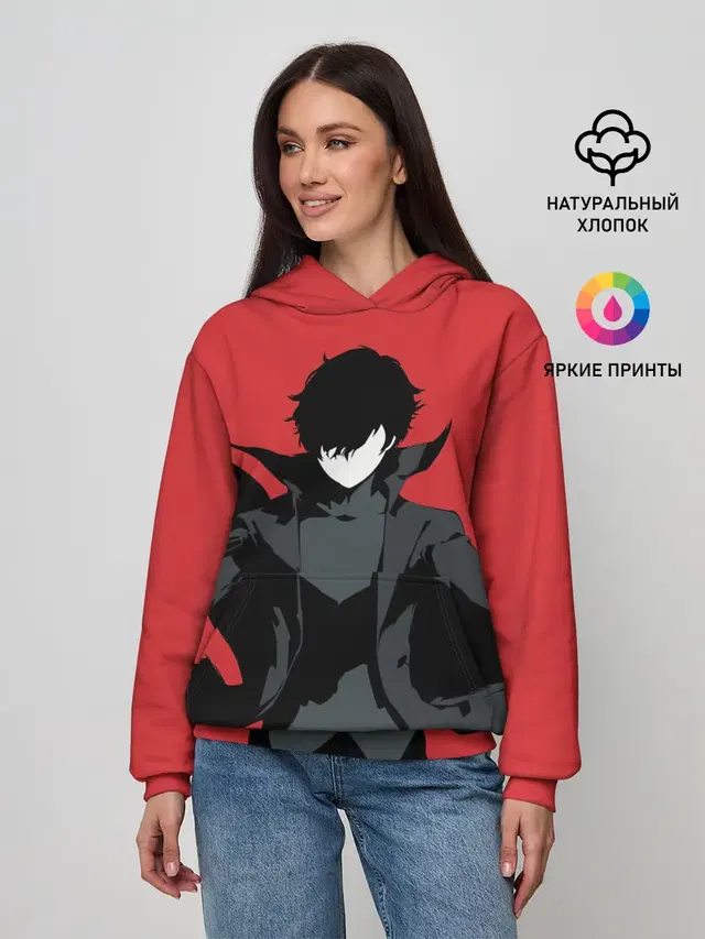 Женское худи с принтом «Persona 5 — Чёрный Рэн»